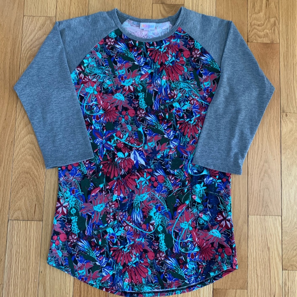 Floral LLR Randy Tee with solid sleeves
